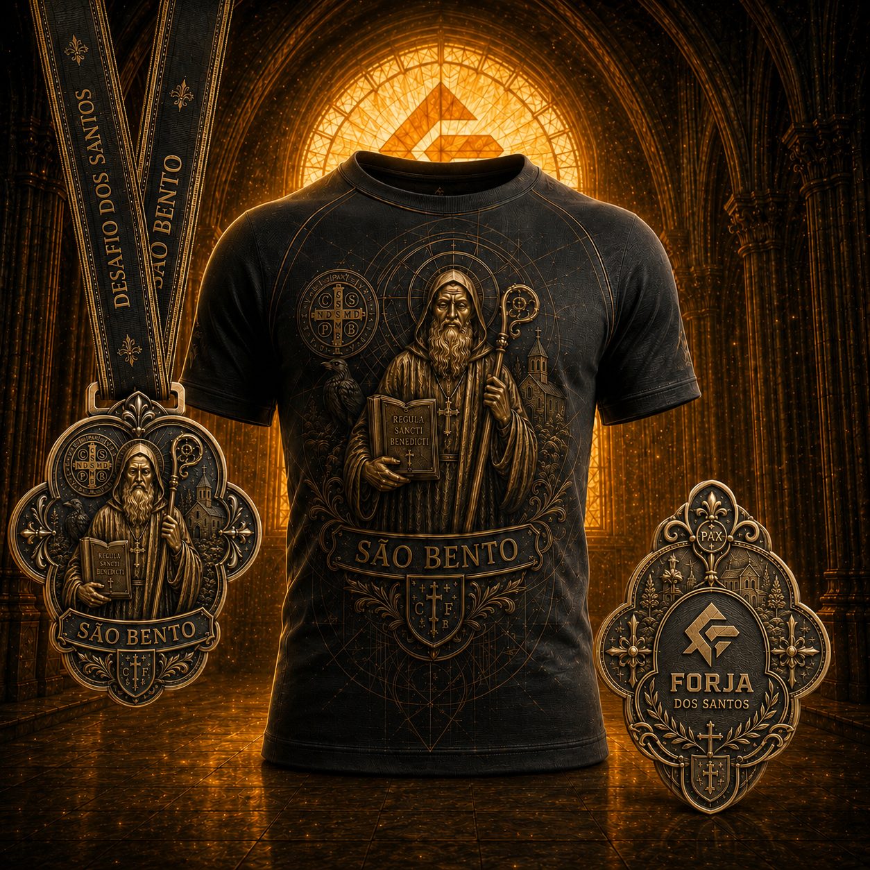 Kit do desafio — medalha e camisa